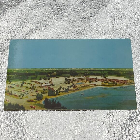 VTG Causeway Inn Postcard‎ Tampa Florida 1960s Hotel Resort Scenic Aerial View - Picture 1 of 6